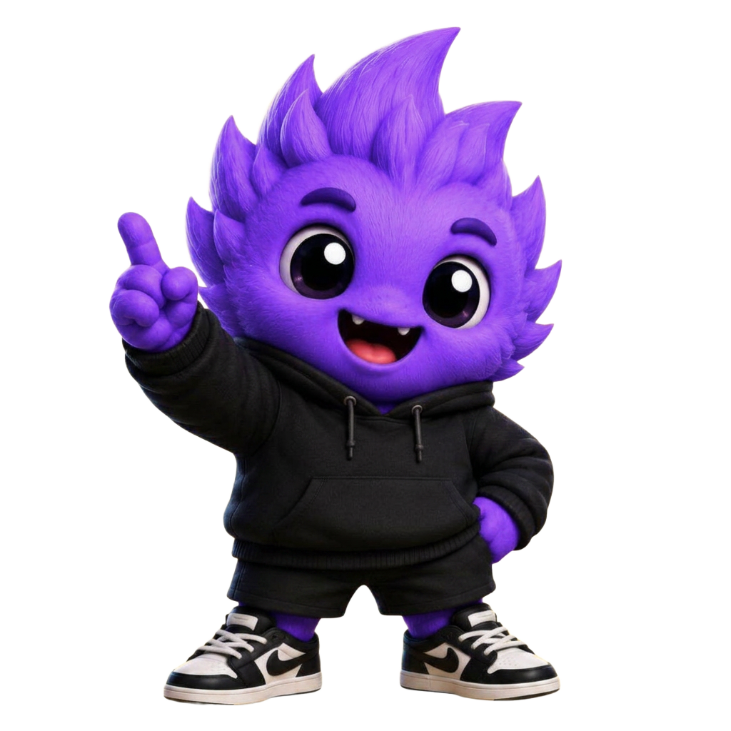 SOLLY mascot holding a Solana coin
